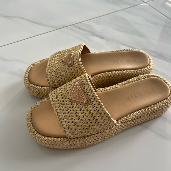 Prada Raffia Sandals - Picture 2 of 3